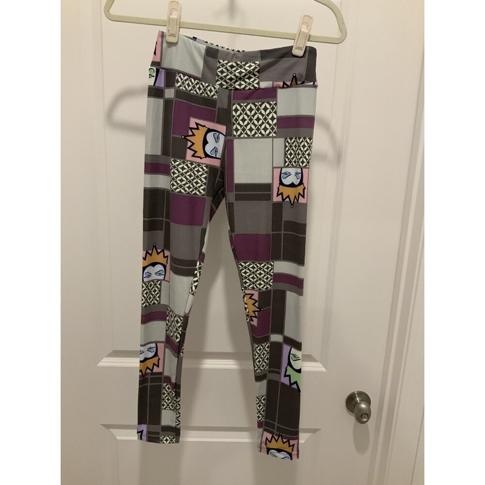 Lularoe Leggings One Size Evil Queen Gray Purple Green